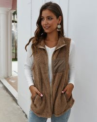 Winter warm Plush coat vest top women's wear