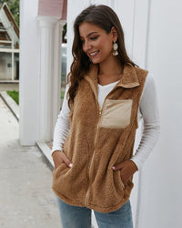 Winter warm Plush coat vest top women's wear