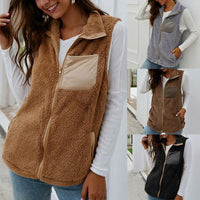 Winter warm Plush coat vest top women's wear
