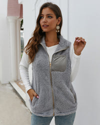 Winter warm Plush coat vest top women's wear